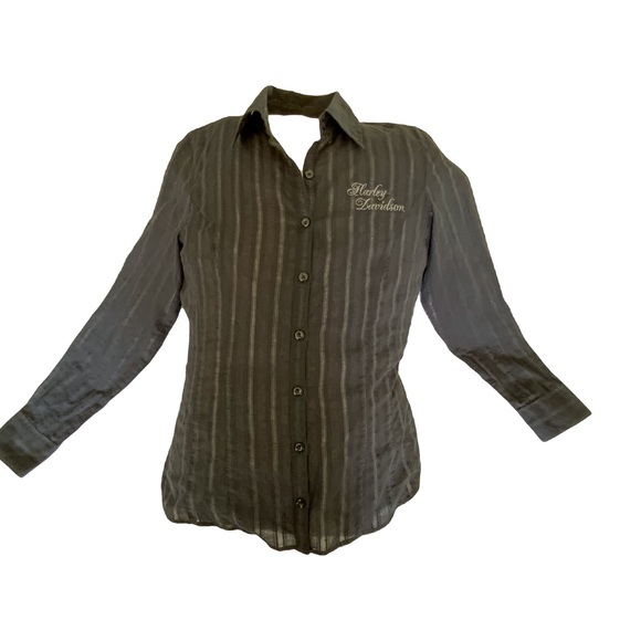 Harley-Davidson Tops - Harley-Davidson Women's Black button-up shirt Size S